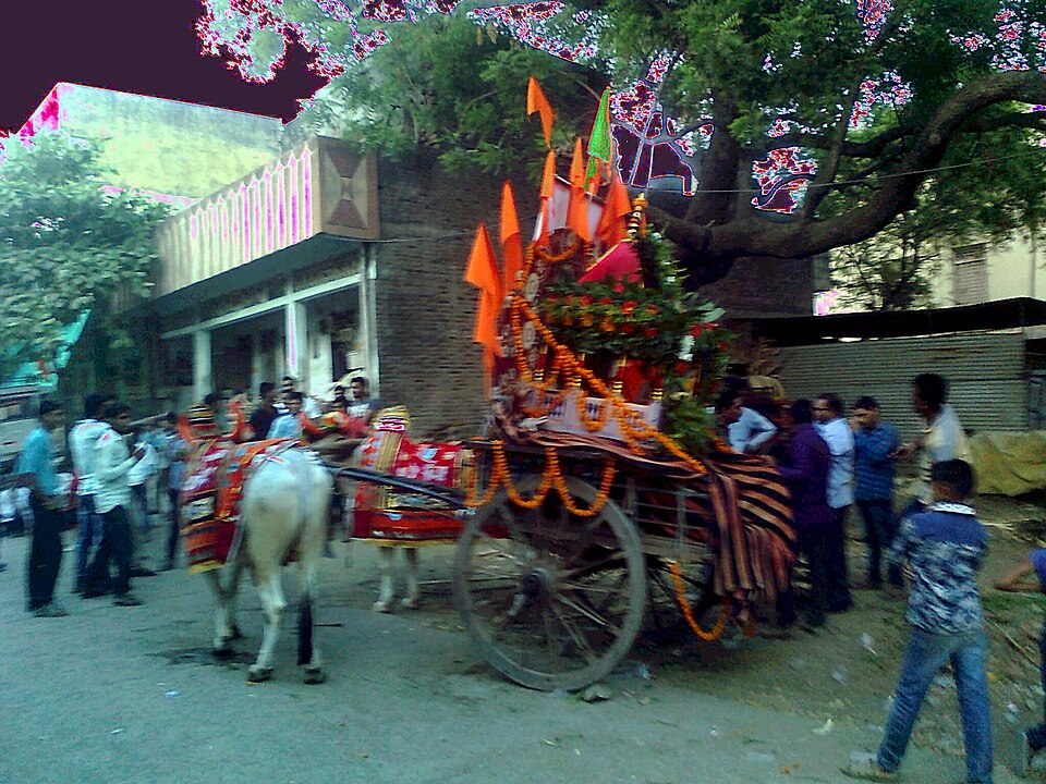 Decorated chariot during a festival