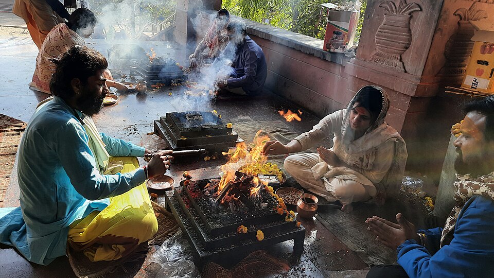 Havan ritual with sacred fire